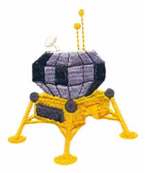 beginner-friendly lander machine embroidery pattern - Lunar Lander for Nursery Quilts