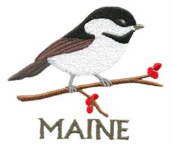bird beginner-friendly machine embroidery - Maine-Chickadee for reusable tote bags