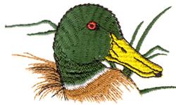 beginner-friendly bird machine embroidery pattern - Mallard Profile for Outdoor Apparel