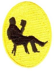 oval beginner-friendly machine embroidery - Man Reading Oval for Bookstore Displays