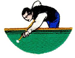 pool beginner-friendly machine embroidery - Man Shooting Pool for kitchen aprons