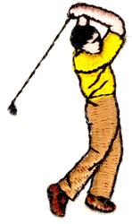 quick stitch off machine embroidery pattern - Man Teeing Off perfect for Golf Towels