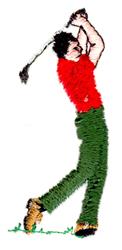 off quick stitch machine embroidery - Man Teeing Off for decorative pillow covers