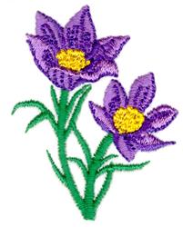 beginner-friendly crocu machine embroidery pattern - Manitoba Crocus for kitchen tea towels