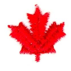 Bold red maple leaf with sharp edges and textured detail, perfect for Canada Day decor.