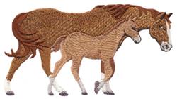 detailed colt machine embroidery pattern - Mare and Colt perfect for kitchen tea towels