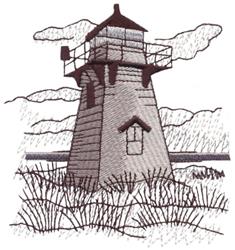 Maritime Lighthouse - 5x7 lighthouse detailed embroidery design for decorative pillow covers
