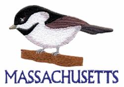 detailed bird machine embroidery pattern - Massachusetts-Chickadee for kitchen tea towels