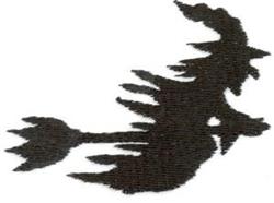 Bold black silhouette of a mermaid with flowing hair and tail, minimalist design for modern aesthetics.