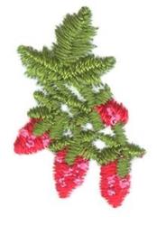 quick stitch leaf machine embroidery pattern - Mini Strawberries for Christmas Stockings