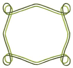 Minimalist decorative frame featuring a green outline and looped corners, emphasizing clean, modern lines. Perfect for embroi