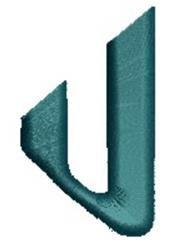 quick stitch alphabet machine embroidery pattern - Monogram Alphabet - U for patchwork quilt blocks