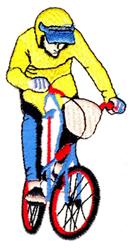 Mountain Biker - 4x4 biker detailed machine embroidery design for kitchen aprons