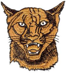 cat detailed machine embroidery - Mountain Lion Head perfect for Sports Apparel