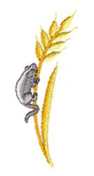 Mouse on Wheat - 4x4 wheat quick stitch embroidery design for patchwork quilt blocks
