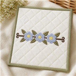 leaf beginner-friendly machine embroidery - Nasturtium Border for kitchen aprons