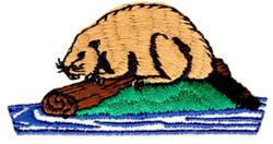 beaver beginner-friendly machine embroidery - Nickel Beaver for reusable tote bags