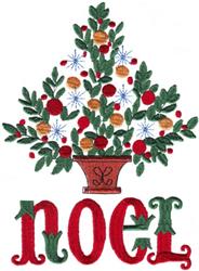 tree detailed machine embroidery - Noel Topiary perfect for patchwork quilt blocks