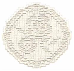 Ornamental design showcasing an octagonal shape with a subtle texture in shades of white, perfect for elegant decor.
