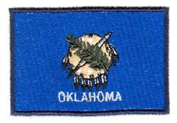 flag detailed machine embroidery - Oklahoma State Flag perfect for Sports Bags