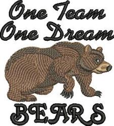 detailed bear machine embroidery pattern - One Team, Bear Pride for decorative pillow covers