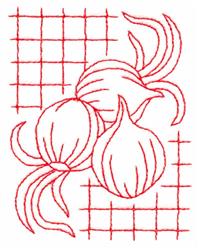 Onions - 4x4 onion redwork machine embroidery design perfect for kitchen tea towels