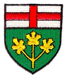 Ontario Shield - 4x4 shield beginner-friendly embroidery design for decorative pillow covers