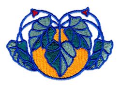Orange Leaves - 4x4 leaf detailed machine embroidery design perfect for Table Linens