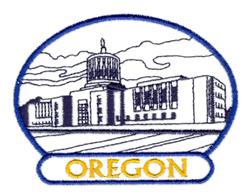 capitol beginner-friendly machine embroidery - Oregon State Capitol for reusable tote bags
