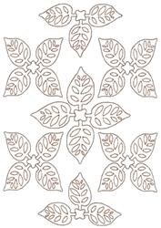 detailed leaf machine embroidery pattern - Outlined Leaves for decorative pillow covers