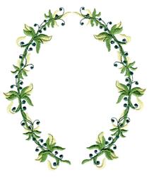 detailed vine machine digital embroidery pattern - Oval Vine perfect for kitchen aprons