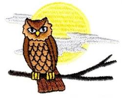 Owl & Moon - 4x4 owl beginner-friendly embroidery design for Childrens Room Decor