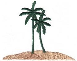 beginner-friendly tree machine embroidery pattern - Palm Trees for Beach Towels