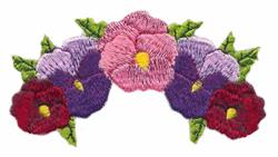 detailed leaf machine embroidery pattern - Pansies perfect for outdoor garden flags