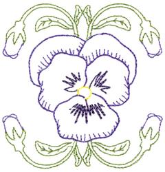 pansy beginner-friendly machine embroidery - Pansy perfect for patchwork quilt blocks