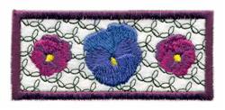 Pansy Plaque - 4x4 leaf applique machine embroidery design for decorative wall hangings