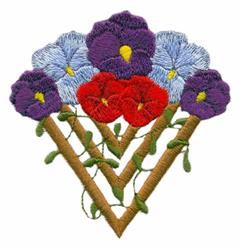 detailed trelli machine embroidery pattern - Pansy Trellis perfect for kitchen aprons
