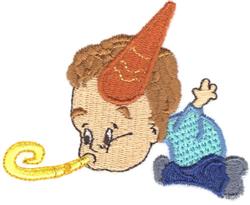 Party Kid - 4x4 kid detailed machine embroidery design perfect for Birthday Shirts
