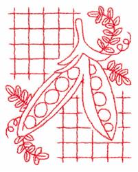 quick stitch pea redwork machine embroidery pattern - Peas perfect for kitchen aprons