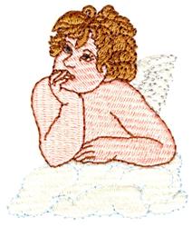 angel beginner-friendly machine embroidery - Pensive Angel for patchwork quilt blocks