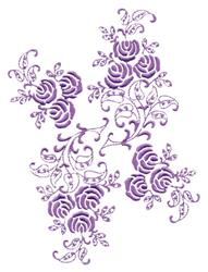 detailed branche machine embroidery pattern - Peony Branches for patchwork quilt blocks