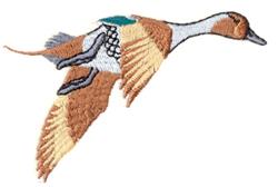 beginner-friendly bird machine embroidery pattern - Pin Tail Duck for kitchen tea towels