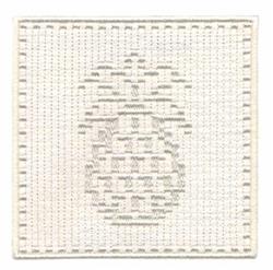 Minimalist pineapple outline with a grid pattern background in neutral colors, ideal for modern decor.