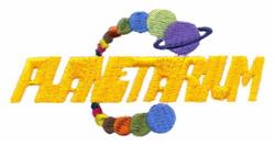 beginner-friendly planetarium machine embroidery pattern - Planetarium for kitchen tea towels