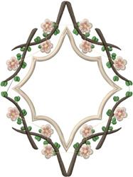 leaf detailed machine embroidery - Plum Branch Frame for decorative pillow covers