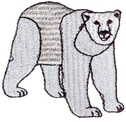 Realistic polar bear in a standing pose, showcasing soft white fur and detailed facial features in nature-themed style.
