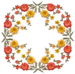 detailed leaf machine embroidery pattern - Poppy Frame perfect for kitchen tea towels