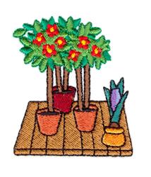 plant beginner-friendly machine embroidery - Potted Plants for kitchen tea towels