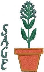 Potted Sage - 4x4 leaf beginner-friendly embroidery design for reusable tote bags