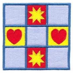 heart applique machine digital embroidery - Quilt Square perfect for reusable tote bags